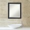 Beveled Wood Bathroom Wall Mirror, Corvino Narrow Black Frame